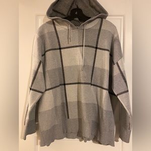 Rachel Roy PLAID SWEATER with hood 1X